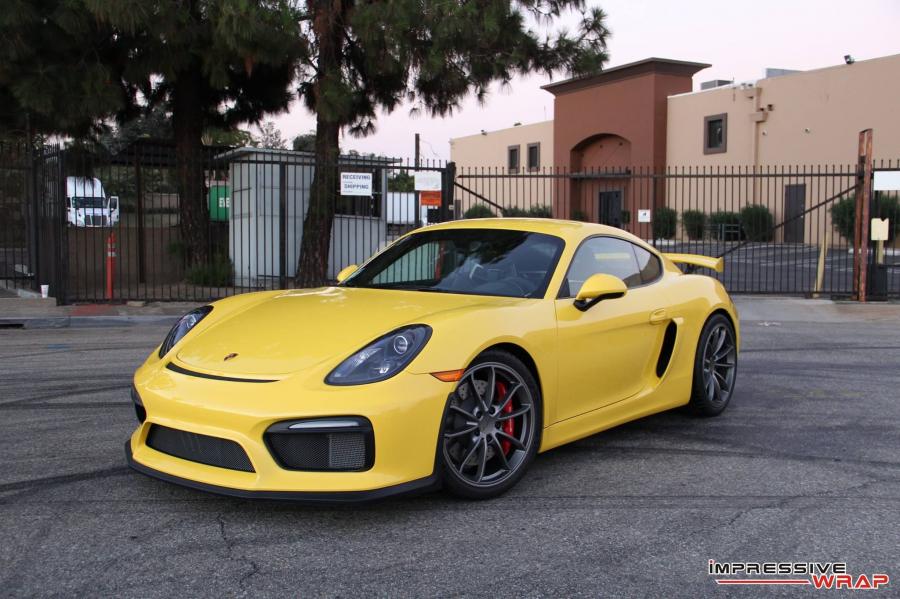 Porsche Cayman GT4 in Yellow by Impressive Wrap '2016